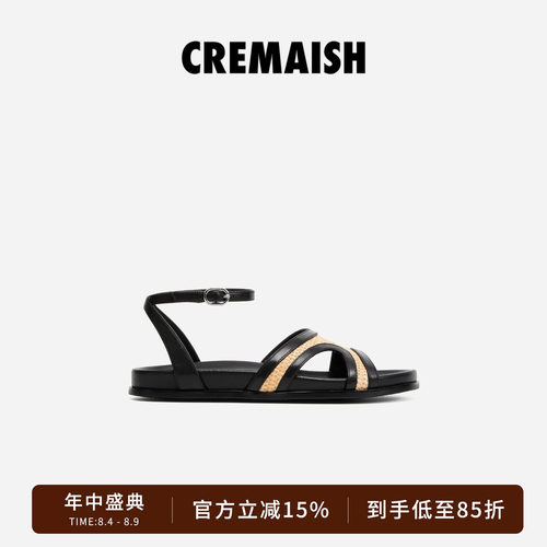 CREMAISH草编凉鞋度假风