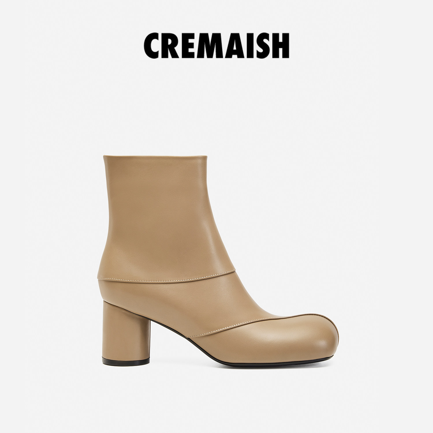 CREMAISH方头粗跟短靴