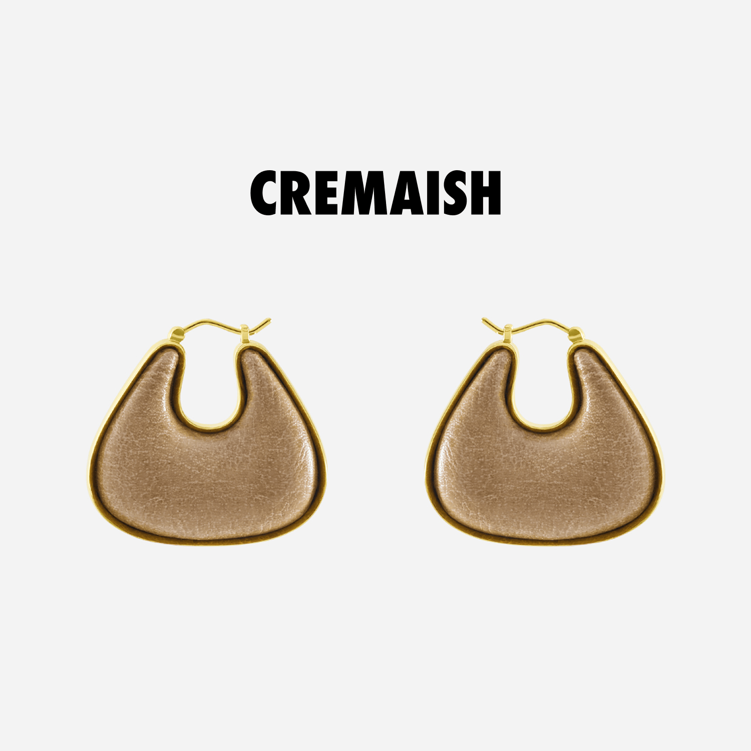 CREMAISH马蹄贴皮耳环