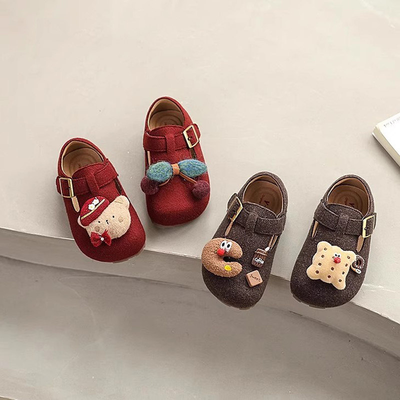 GSRG2025新款春秋季男女童勃肯鞋可爱卡通休闲时尚真皮儿童小皮鞋