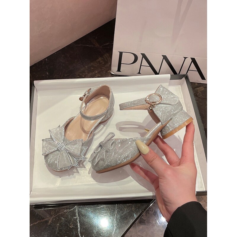 netx凉鞋女童高跟鞋夏季小女孩洋气儿童公主鞋2025新款时尚演出鞋