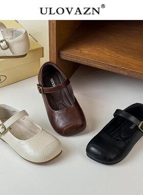 日本Ulovazn童鞋~女童公主鞋2025新款宝宝单鞋洋气软底儿童小皮鞋