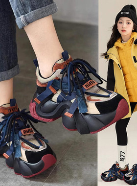 netx MaxM女童运动鞋2025春秋新款中大童软底老爹鞋儿童防滑鞋子