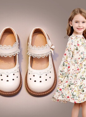 netx GJLG 女童鞋儿童真皮公主小皮鞋2025新款女宝宝简约黑色单鞋