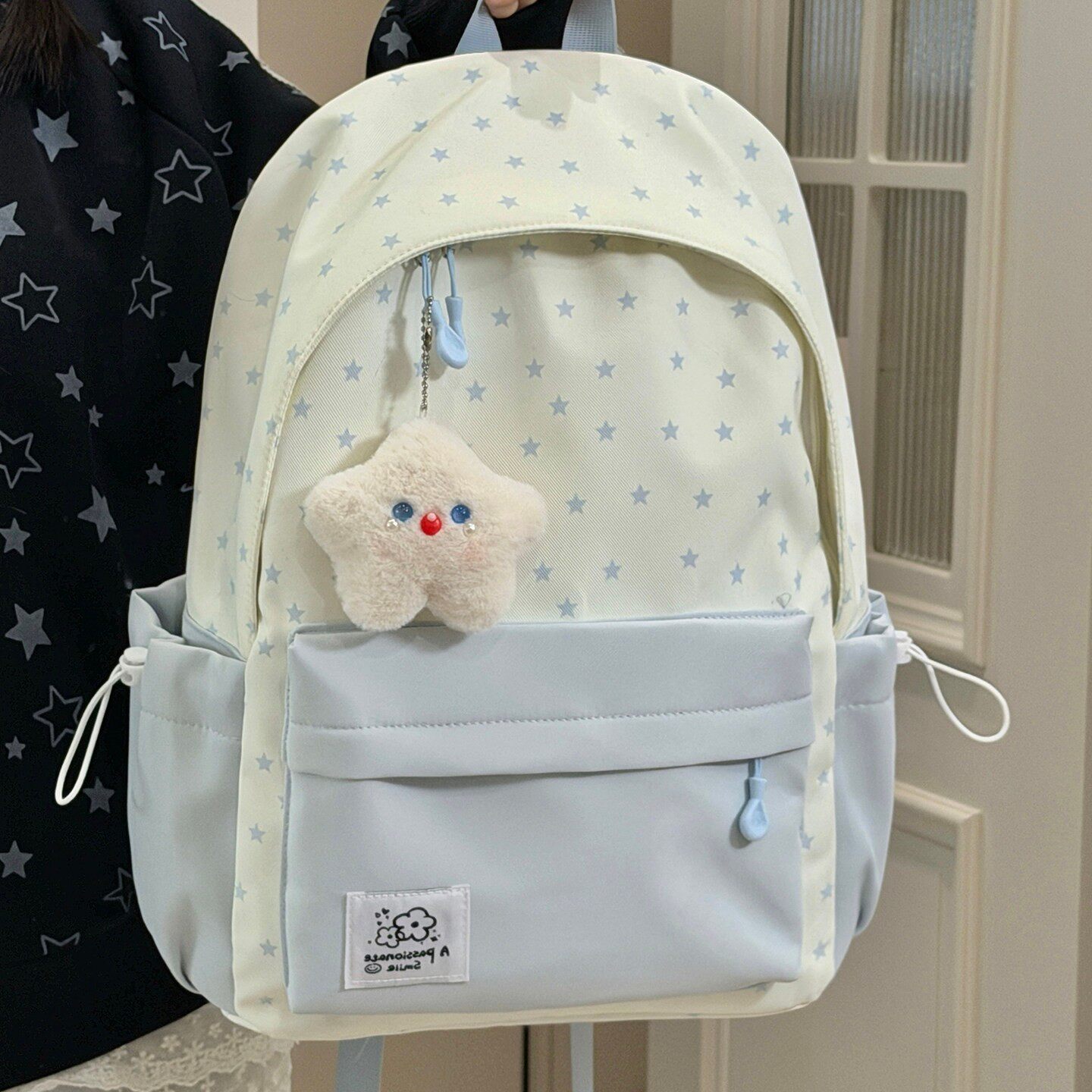 法国CavienKIon书包初高中学生女生韩系可爱星星双肩包高颜值背包