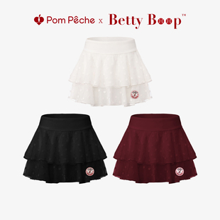 Betty Boop联名小波点蛋糕裙马拉松跑步短裙运动网球裙女PomPeche
