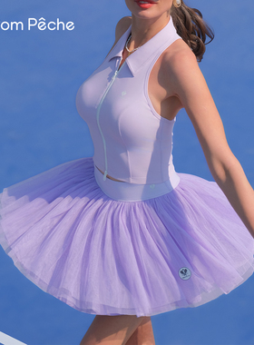 PomPeche彭派奇网球服裙短衣服女款运动网球裙套装背心上衣