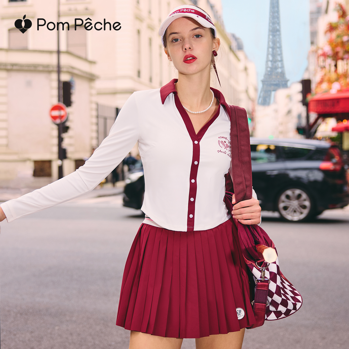 彭派奇运动长袖修身上衣带胸垫