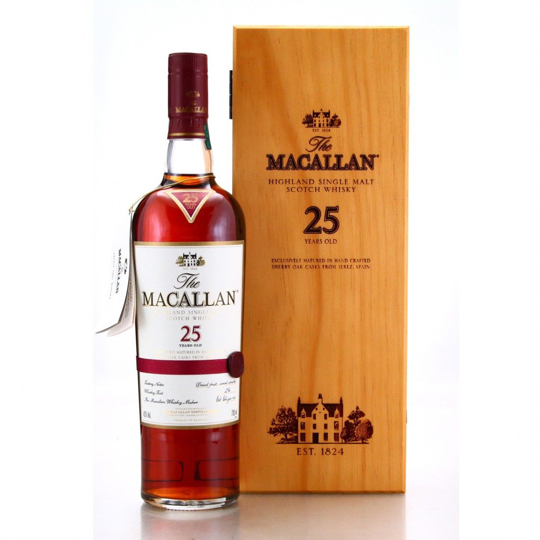the macallan麦卡伦25年红缎带经典雪莉系列苏格兰单一麦芽威士忌