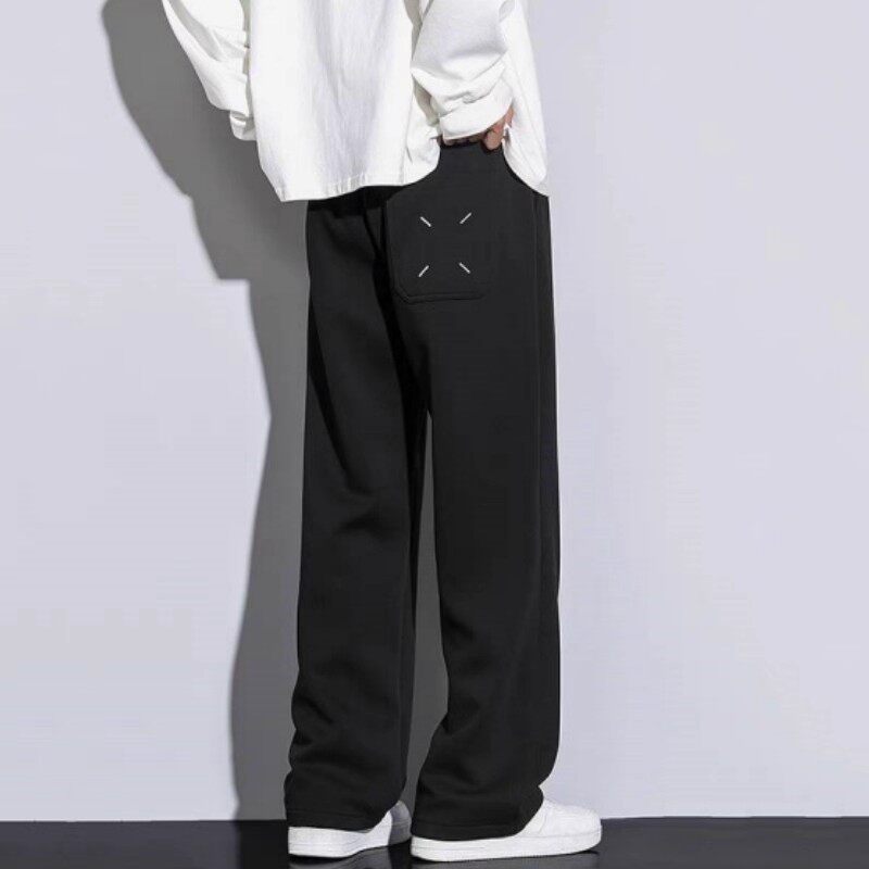 仓树一石潮牌加长男高个子卫裤男款春秋季宽松休闲阔腿直筒休闲裤