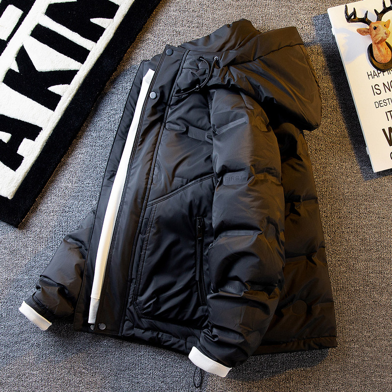 仓树一石潮牌羽绒服外套男士冬季高级感加厚短款立领夹克保暖外套