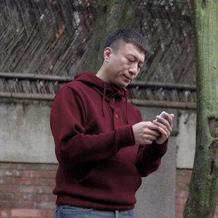 仓树一石潮牌本命年红色连帽卫衣男士秋冬加绒孙红雷同款长袖衣服