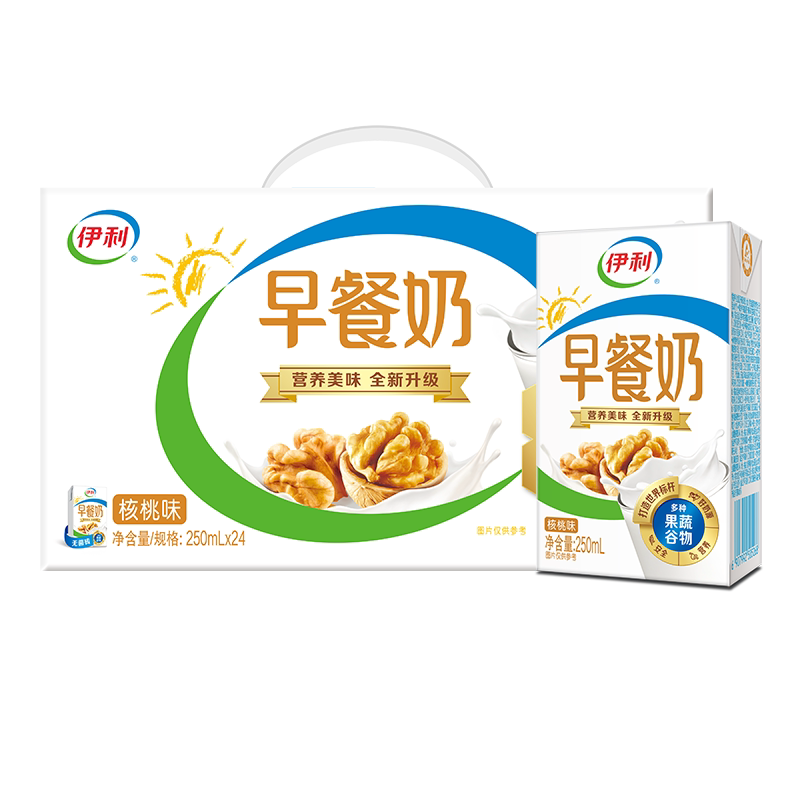 伊利早餐奶核桃麦香味250ml*24盒