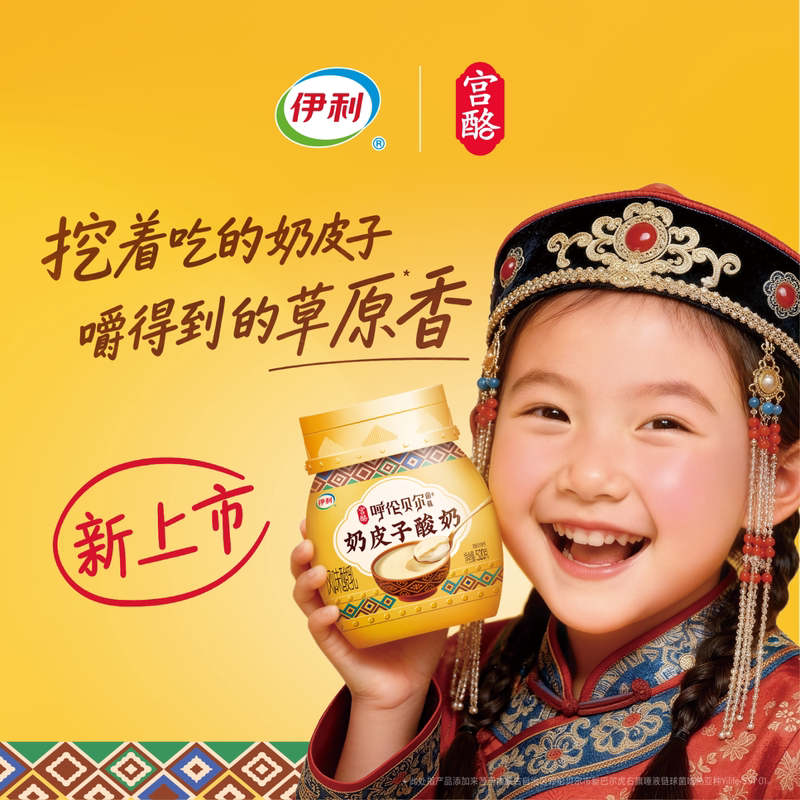 中秋节赠礼伊利宫酪奶皮子520g桶