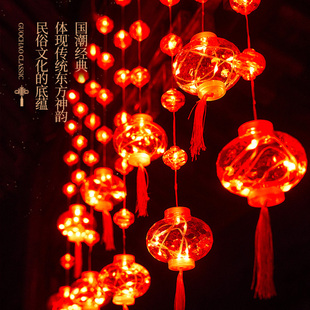过年红灯笼小彩灯LED灯2023新年兔年春节挂件场景庭院布置装饰品