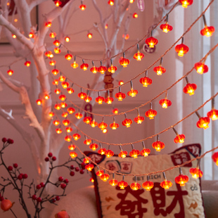 太阳能红灯笼挂树上新年装饰彩灯免接电户外防水庭院春节装扮阳台