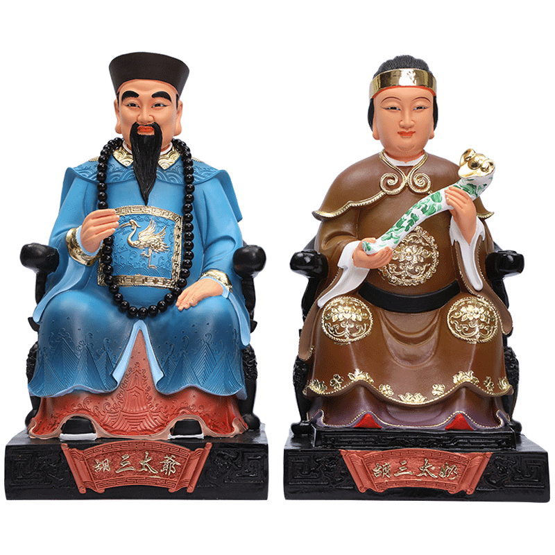 供奉胡三太爷彩绘佛像夫蟒