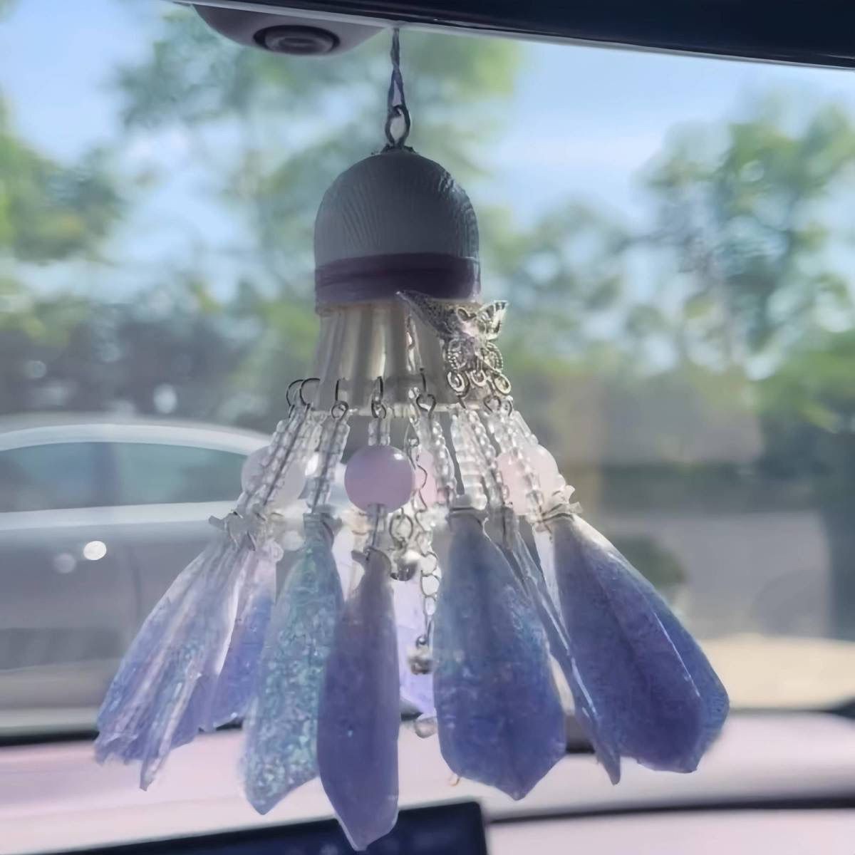 梦幻蝴蝶碎冰羽毛球挂件d