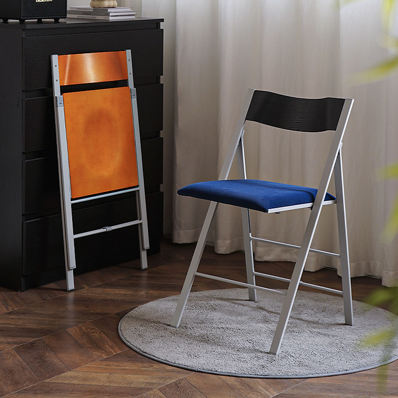 HACOSN实木可折叠餐椅家用休闲靠背椅子中古办公凳子可叠放会议椅