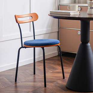 Hacosn中古设计师款 实木餐椅复古椅子家用小户型靠背餐桌椅书桌椅