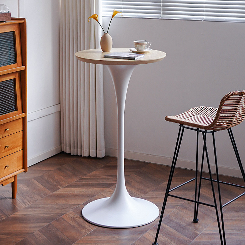 HACOSN复古郁金香酒吧桌家用阳台高脚桌子胡桃木酒吧台洽谈咖啡桌,商业/办公家具,酒吧桌,淘宝优惠券,粉丝福利购,淘宝优惠卷