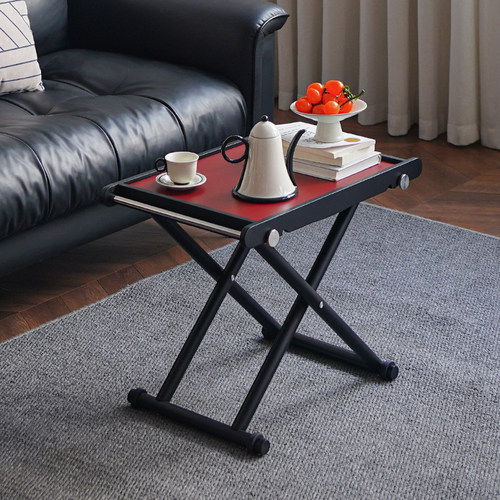 北欧中古实木沙发边几可折叠茶几