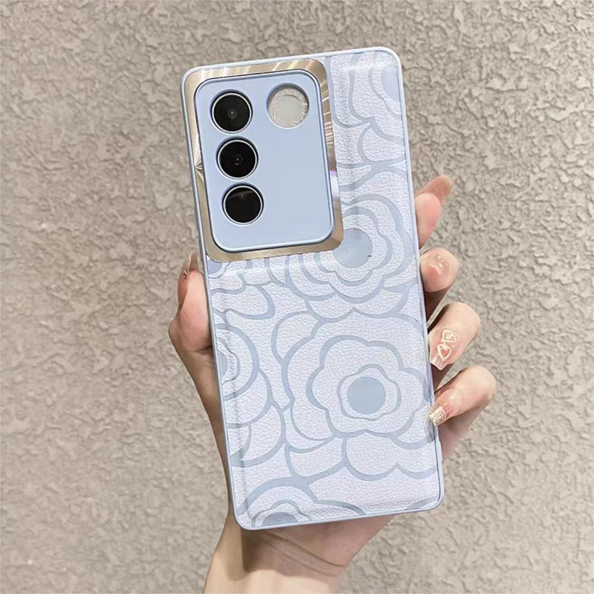 小羊皮山茶花手机壳高级感