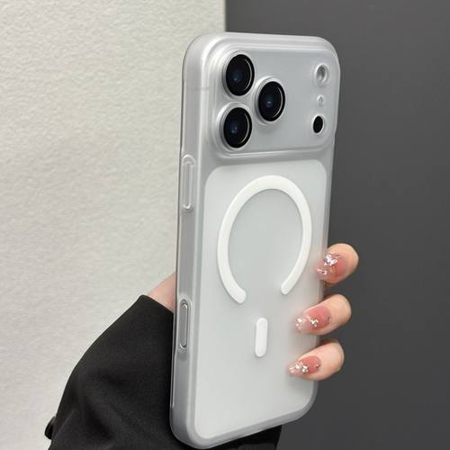 冰砂手机壳透明磨砂磁吸散热