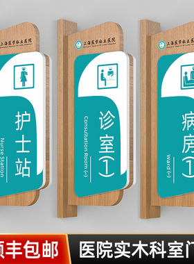 加厚实木医院门牌中医诊室科室牌定制专家门诊病房侧挂可更换标识牌口腔诊所护士站医生值班室办公室牌子订制