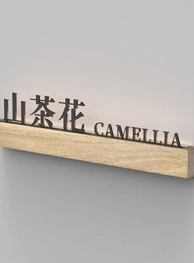 轻奢实木门牌订做民宿美容院房间名称牌餐饮酒店茶楼酒馆包厢牌LED带灯发光包房牌养生馆理疗室包间门牌定制