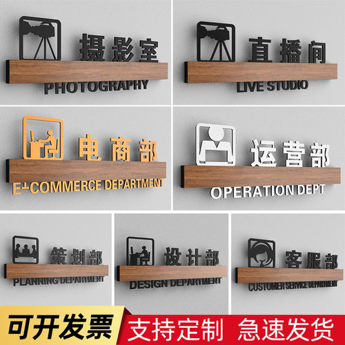 电商公司摄影直播运营办公室门牌