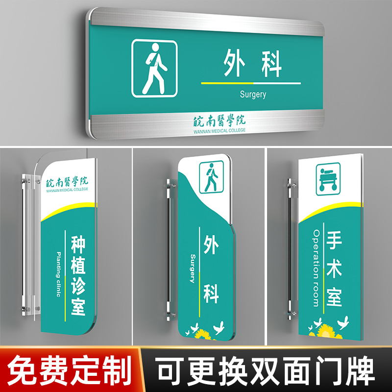 可更换式亚克力医院科室牌定制护士站值班室双面侧挂标识牌口腔诊所牙科诊室治疗室门牌创意个性订做指示牌