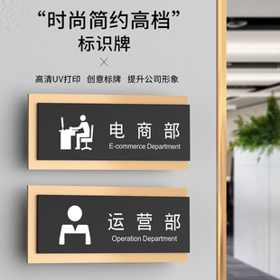 电商公司运营部门亚克力门牌标牌订制网红直播间策划部客服部设计部科室牌写字楼办公室简约创意标识牌定制做