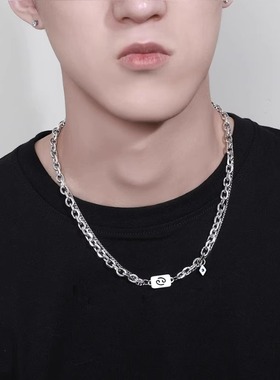 十二星座项链男款轻奢小众设计高级感潮流百搭男女钛钢锁骨链