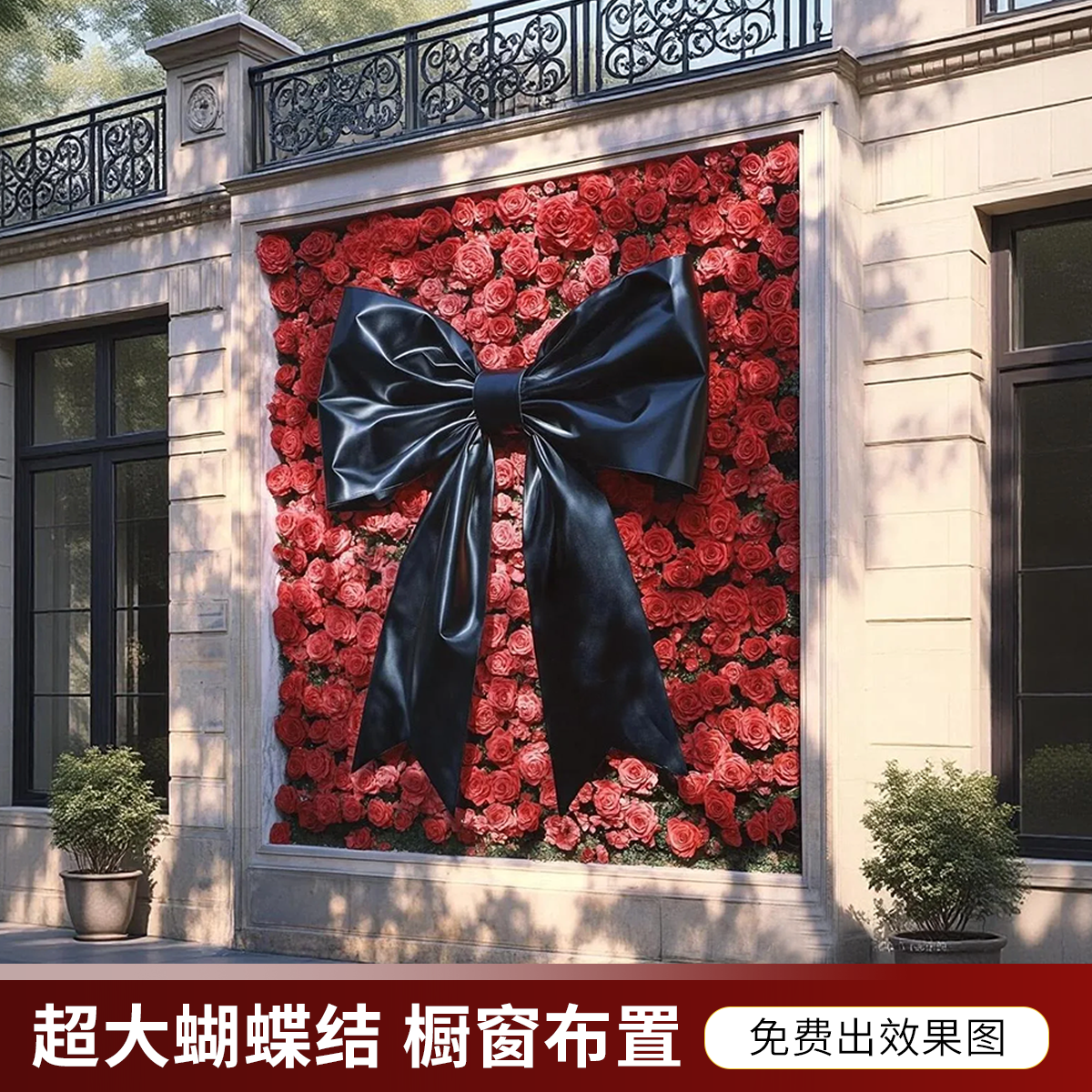 蝴蝶结装饰店铺门头美陈艺术装置