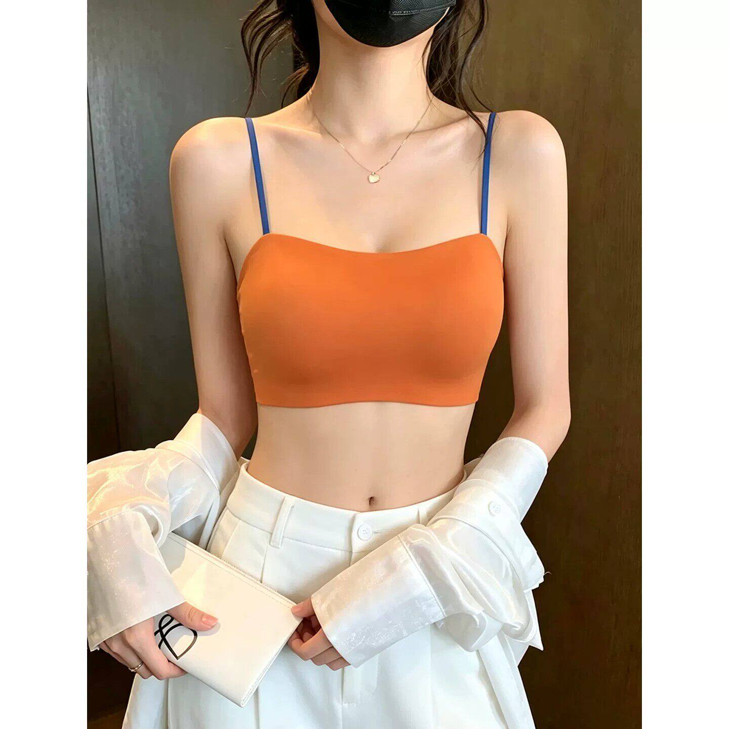 维多利亞抹胸内衣女士防走光薄款小胸无钢圈细肩带无痕背心式内衣