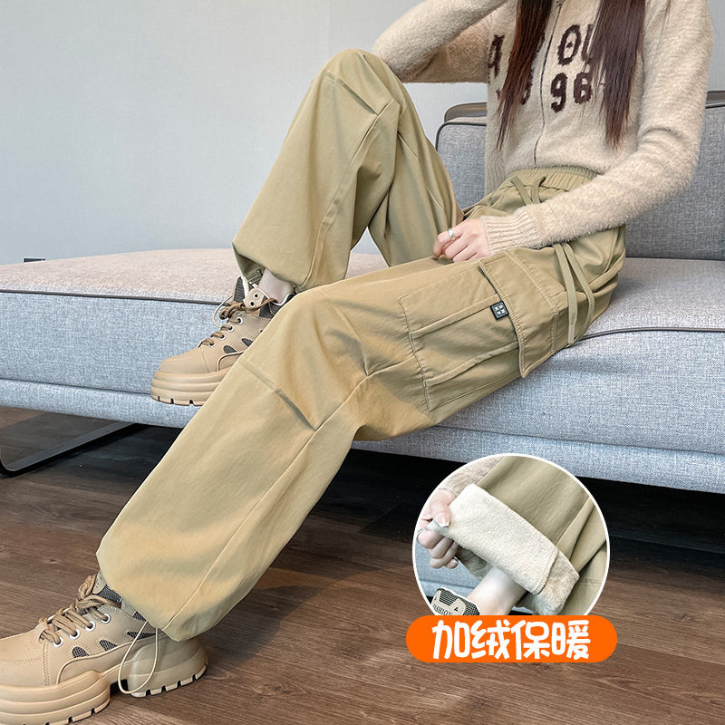 MDCW米兰风工装裤女2025秋冬加绒防风冲锋裤小个子美式登山运动裤