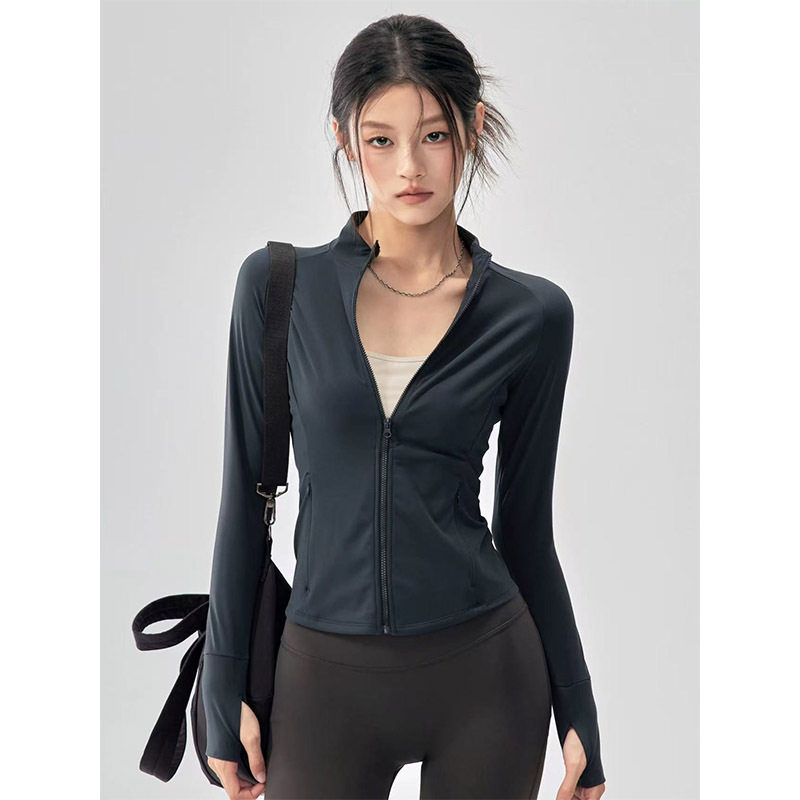 米兰风MDCW立领瑜伽服外套秋修身拉链运动上衣显瘦普拉提跑步长袖