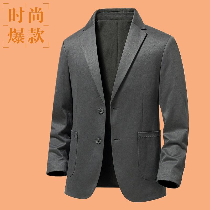 春秋新款男式提花戗休闲便服单西