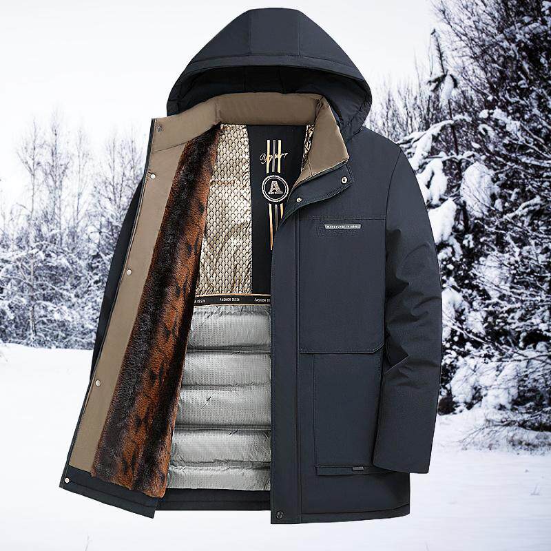 棉服棉袄外套加绒男士保暖冬季新款加厚冬装中年爸爸棉衣休闲商务