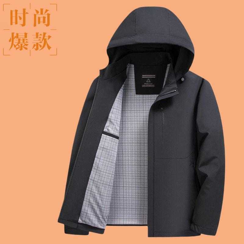 夹克衫春秋中年牛奶格子商务爸爸