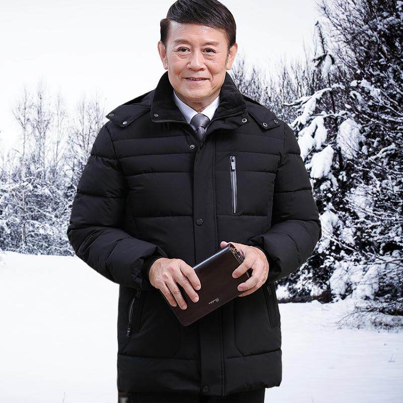 中老年冬季冬装男士棉服外套加绒加厚棉衣男棉袄羽绒中年爸爸男装