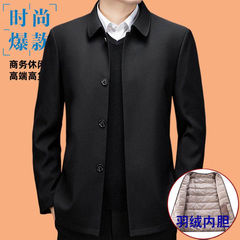 中老年羽绒服新款鸭绒商务休闲抗