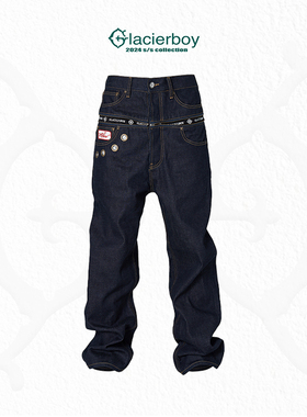 【严浩翔同款】GLACIERBOY ZIPPER RAW DENIM 拉链直筒原色牛仔裤