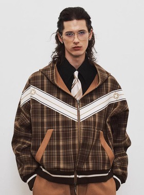 GLACIERBOY|静奢感暖栗棕复古格纹双面穿卫衣/休闲裤美拉德穿搭