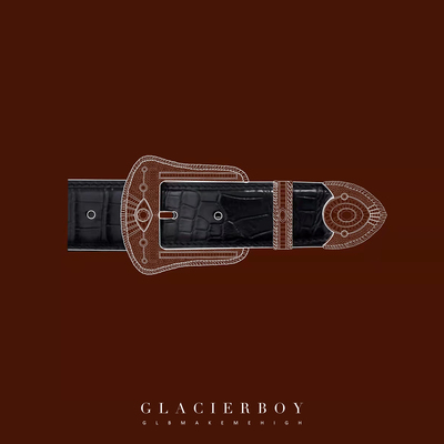 EGLB西部鳄鱼皮密镶钻时尚腰带