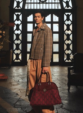 GLACIERBOY|手缝绕脚立体珠花新贵亲王格定织精纺羊毛夹克