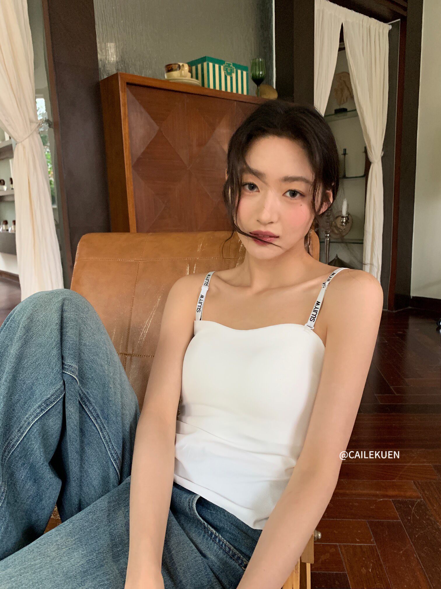 6608冰皮凉感一体杯背心内衣二合一固定杯清凉降温显瘦托胸遮副乳