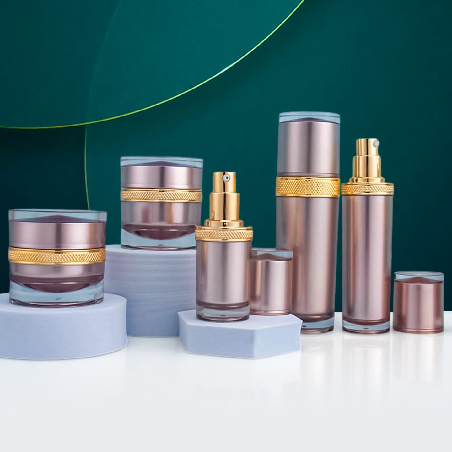 现货定制按压水乳面霜空瓶美妆日化包装分装美容院用护肤品套装瓶