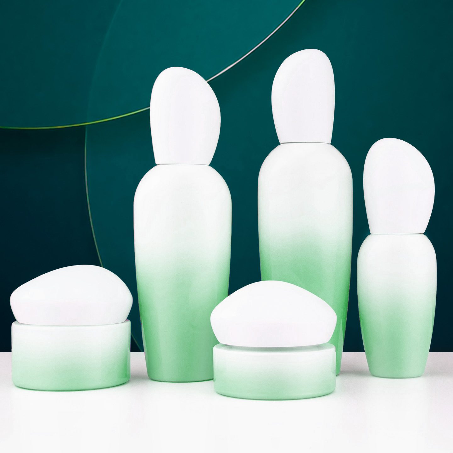 绿色空瓶30g/50g玻璃瓶分装瓶